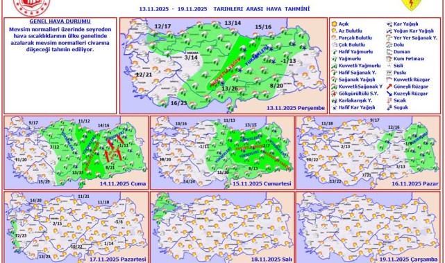 Meteoroloji'den Haftalık Hava Tahmini: Sıcaklıklar Mevsim Normallerine Düşüyor