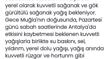 Muğla ve Antalya İçin Kuvvetli Yağış Uyarısı: Sel ve Su Baskınlarına Dikkat