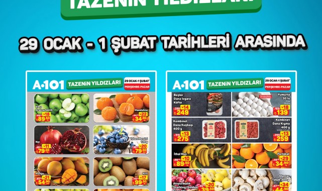 A101'de 29 Ocak - 1 Şubat Arası Meyve Sebze Fırsatları Başladı