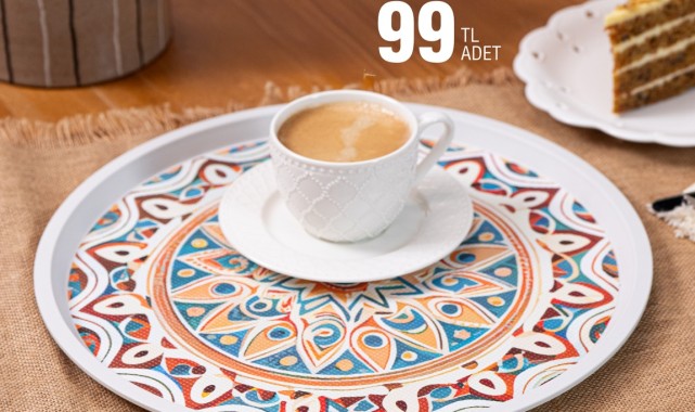 BİM Aktüel Ürünler Kataloğunda Yuvarlak Tepsi 99 TL Fiyatıyla