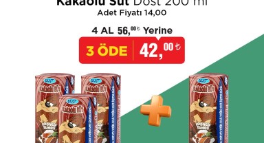 BİM Karaman Mağazalarında Dost Kakaolu Süt İndirimi Başladı