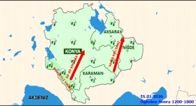 Karaman'da Haftanın İlk Gününde Kuvvetli Yağış ve Fırtına Uyarısı
