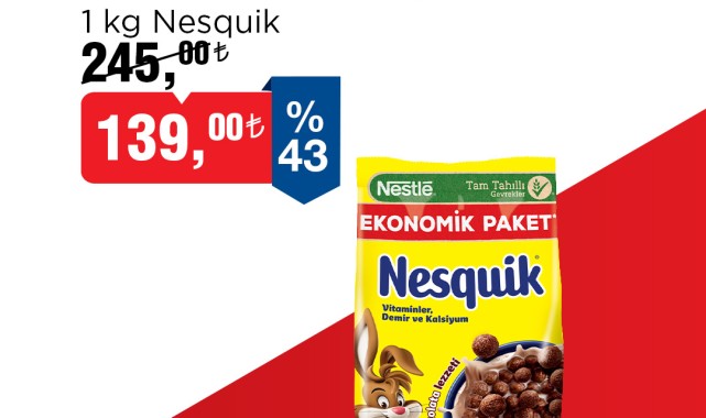 BİM'de Nesquik Kakaolu Tahıl Gevreği Kampanyası: 1 kg Sadece 139 TL