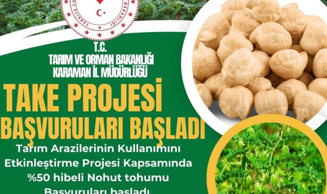 Karaman'da %50 Hibeli Nohut Tohumu Desteği Başvuruları Açıldı