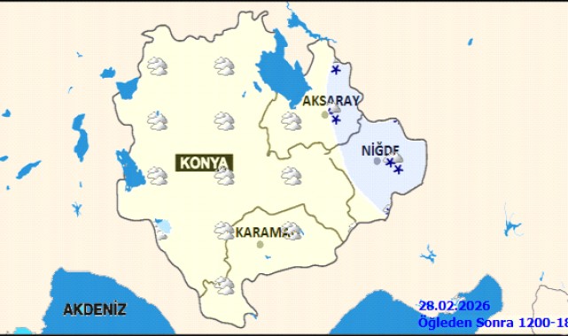 Karaman'da Hava Durumu: 28 Şubat Cumartesi Çok Bulutlu, Sıcaklık -2/4 Derece