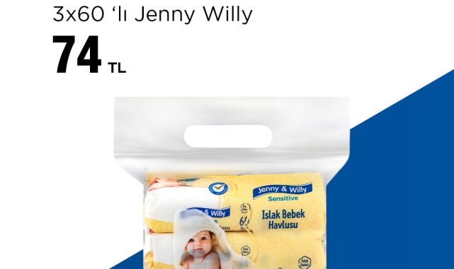 BİM'de 27-30 Mart Haftasında Jenny & Willy Islak Havlu Kampanyası