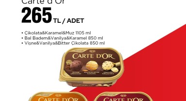BİM'de Carte d'Or Dondurmalar Avantajlı Fiyatlarla Sunuluyor