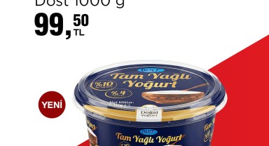 BİM'den Yeni Ürün: Dost Tam Yağlı Yoğurt Raflarda