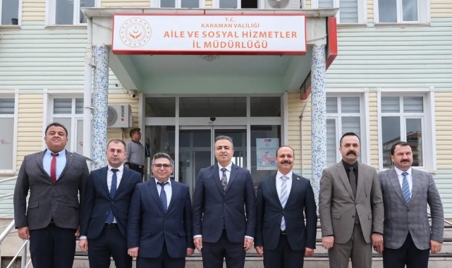 Karaman Valisi Çiçek, Aile ve Sosyal Hizmetler İl Müdürlüğünü Ziyaret Etti