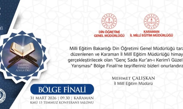 Karaman'da Genç Sada Kur'an Okuma Yarışması Bölge Finali Düzenleniyor