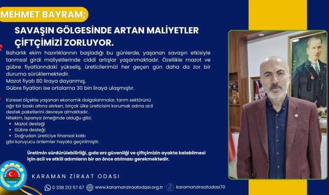 Savaş Maliyetleri Çiftçiyi Vurdu: Mazot 80 TL, Gübre 30 Bin TL