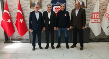 Büro Memur-Sen Genel Başkan Yardımcısı Cemal Üstün Karaman 112 Acil Çağrı Merkezi'ni Ziyaret Etti