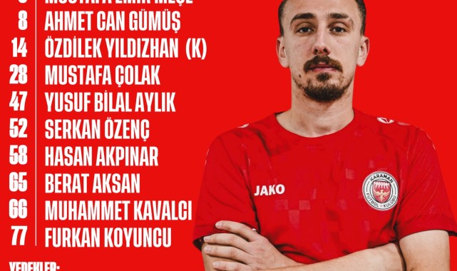 Karaman FK, Kastamonuspor Maçı İlk 11'ini Duyurdu