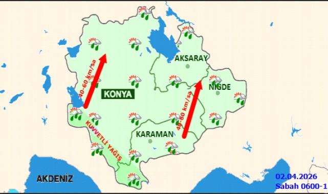 Karaman'da Kuvvetli Yağış ve Fırtına Bekleniyor