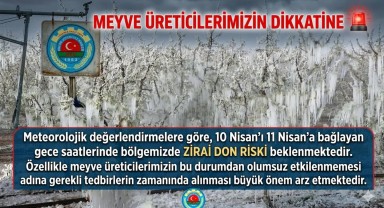 Karaman'da Meyve Üreticileri İçin Zirai Don Uyarısı Yapıldı