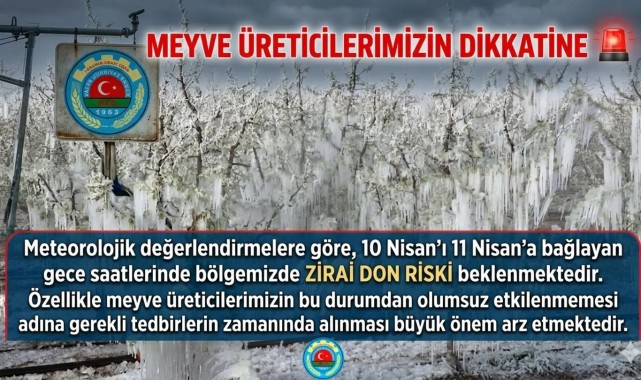 Karaman'da Meyve Üreticileri İçin Zirai Don Uyarısı Yapıldı