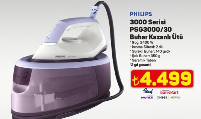 A101'den 300 TL Üzeri Alışverişe Philips Ütüde Taksit Fırsatı