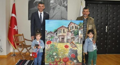 Ermenek Belediye Başkanı Mustafa Bozcu'dan Resim Öğretmeni Mehmet Satırlı'ya Ziyaret Teşekkürü