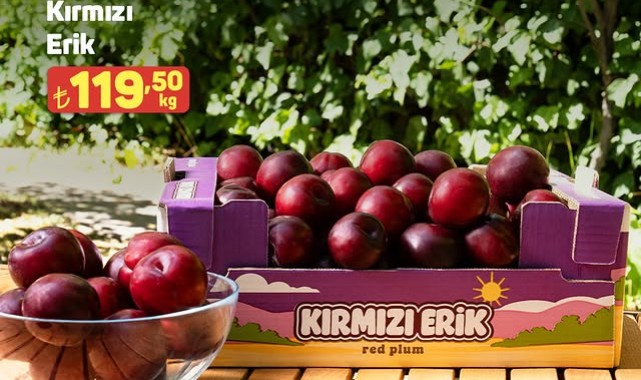 A101'da Kırmızı Erikler Raflarda: Yazın Tadı Şimdi Marketlerde