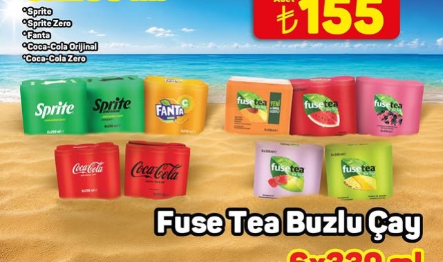 A101'de 10 TL Üzeri Alışverişe Gazlı İçecek ve Fuse Tea Kampanyası