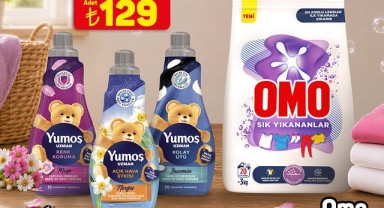 A101'de 10 TL Üzeri Alışverişe Özel Fırsatlar: Yumoş ve OMO Deterjan İndirimleri
