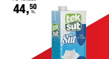 BİM'den Süt İndirimi: 1 Litre Teksüt 44,50 TL'den Başlıyor