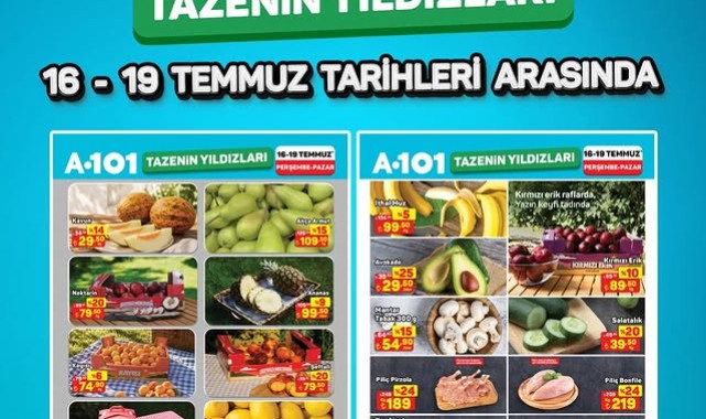 A101'de 16-19 Temmuz'da Meyve ve Sebzelerde Büyük İndirim