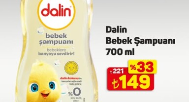 A101'de Bebek Şampuanı Kampanyası: Dalin 700 ml Sadece 149 TL
