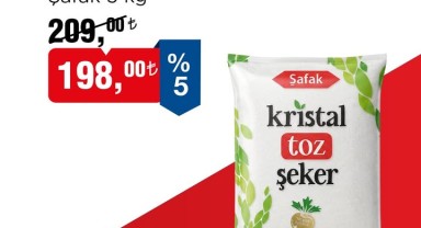 BİM'de Şafak Toz Şeker İndirimi: 5 Kg 198 TL'ye