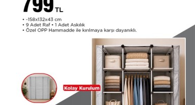 BİM'den Yeni Aktüel Ürünler: Bez Gardırop 799 TL'den Başlıyor