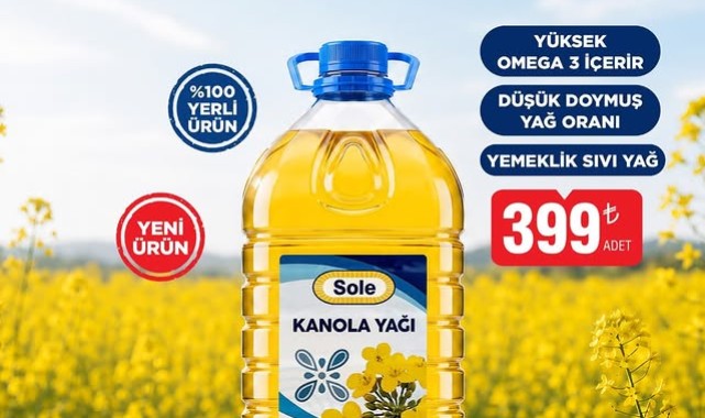 BİM'den Yeni Ürün: Yüksek Omega 3'lü Sole Kanola Yağı Raflarda