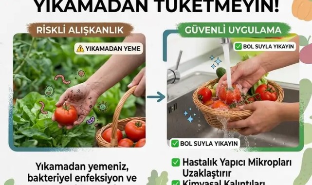Karaman Valiliği'nden Önemli Uyarı: Meyve ve Sebzeleri Yıkamadan Tüketmeyin!