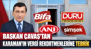 Karaman Vergi Rekortmenleri Açıklandı: Ticaret Borsası'ndan Tebrik Mesajı