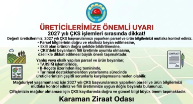 Karaman Ziraat Odası'ndan Çiftçilere 2027 ÇKS Uyarısı