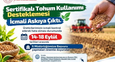Karaman'da Sertifikalı Tohum Kullanımı Desteklemesi İcmalleri Askıya Çıktı