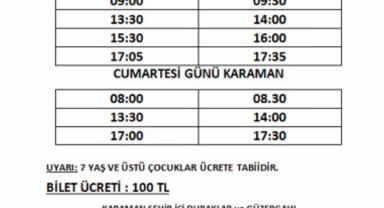 Kazımkarabekir Belediyesinden Otobüs Sefer Saatleri Duyurusu