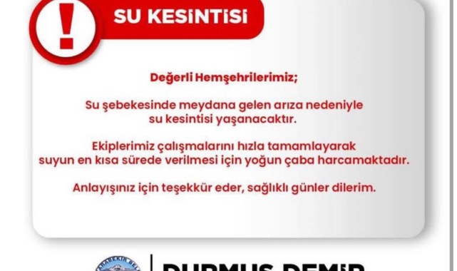 Kazımkarabekir'de Su Kesintisi Duyurusu: Emsalhayat ve Timsal Mahallelerinde Sular Ne Zaman Gelecek?