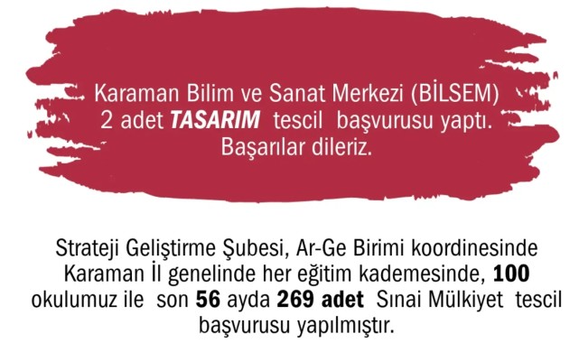 Karaman BİLSEM'den İnovasyona Çifte İmza: 2 Tasarım Tescil Başvurusu!