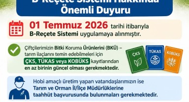 Karaman Çiftçilerine B-Reçete Sistemi Duyurusu: Kayıt Güncelleme Şart