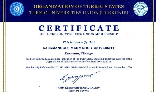 Karamanoğlu Mehmetbey Üniversitesi TÜRKÜNİB Üyeliğini Resmileştirdi